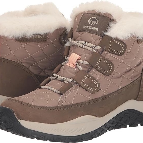 Wolverine Luton Quilted Mid Winter Women's Boots Waterproof Insulated in Gravel - Picture 4 of 8